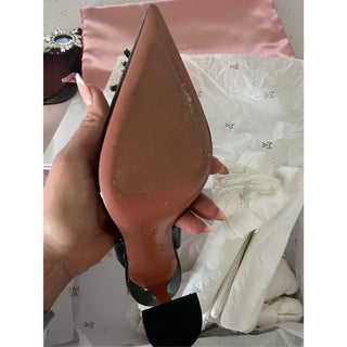 Black Patent Leather Slingback Heels