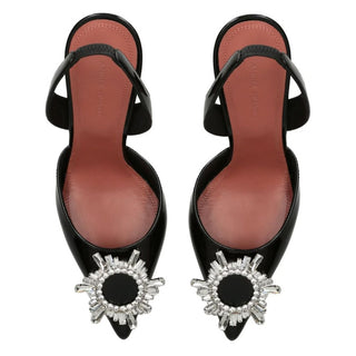 Black Patent Leather Slingback Heels