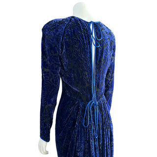 Blue Silk Velvet Vintage Gown