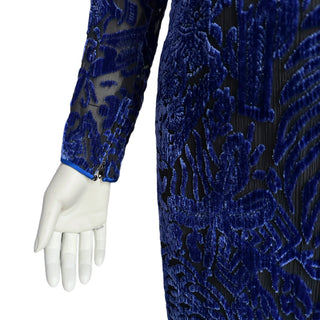 Blue Silk Velvet Vintage Gown