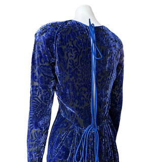 Blue Silk Velvet Vintage Gown