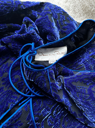 Blue Silk Velvet Vintage Gown