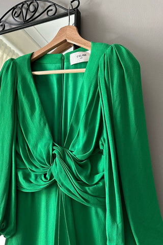 Celine Green Dress Hanging on Mirror